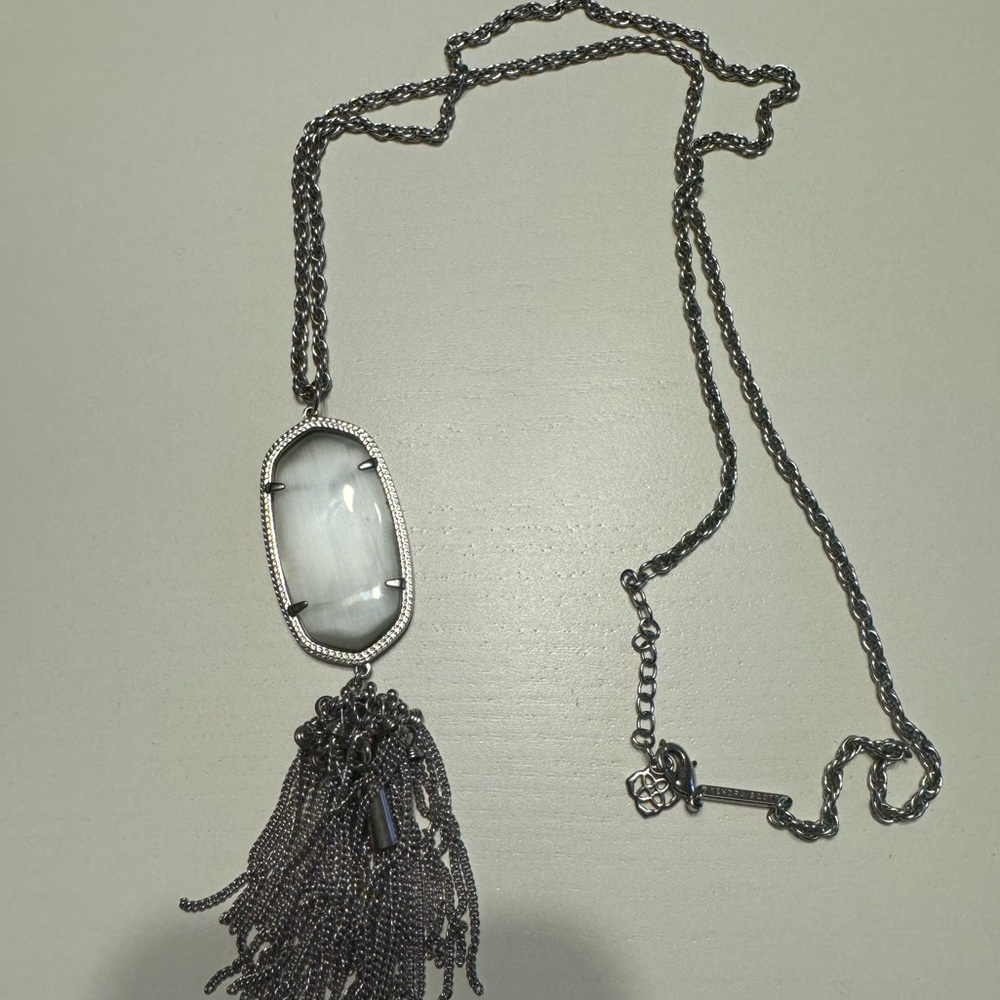 Kendra Scott Rayne Cats Eye Slate Light Grey with Silver